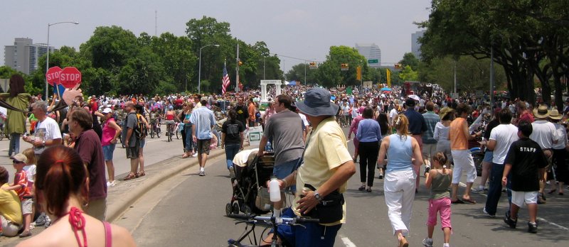 Some of the estimated 250,000 guests